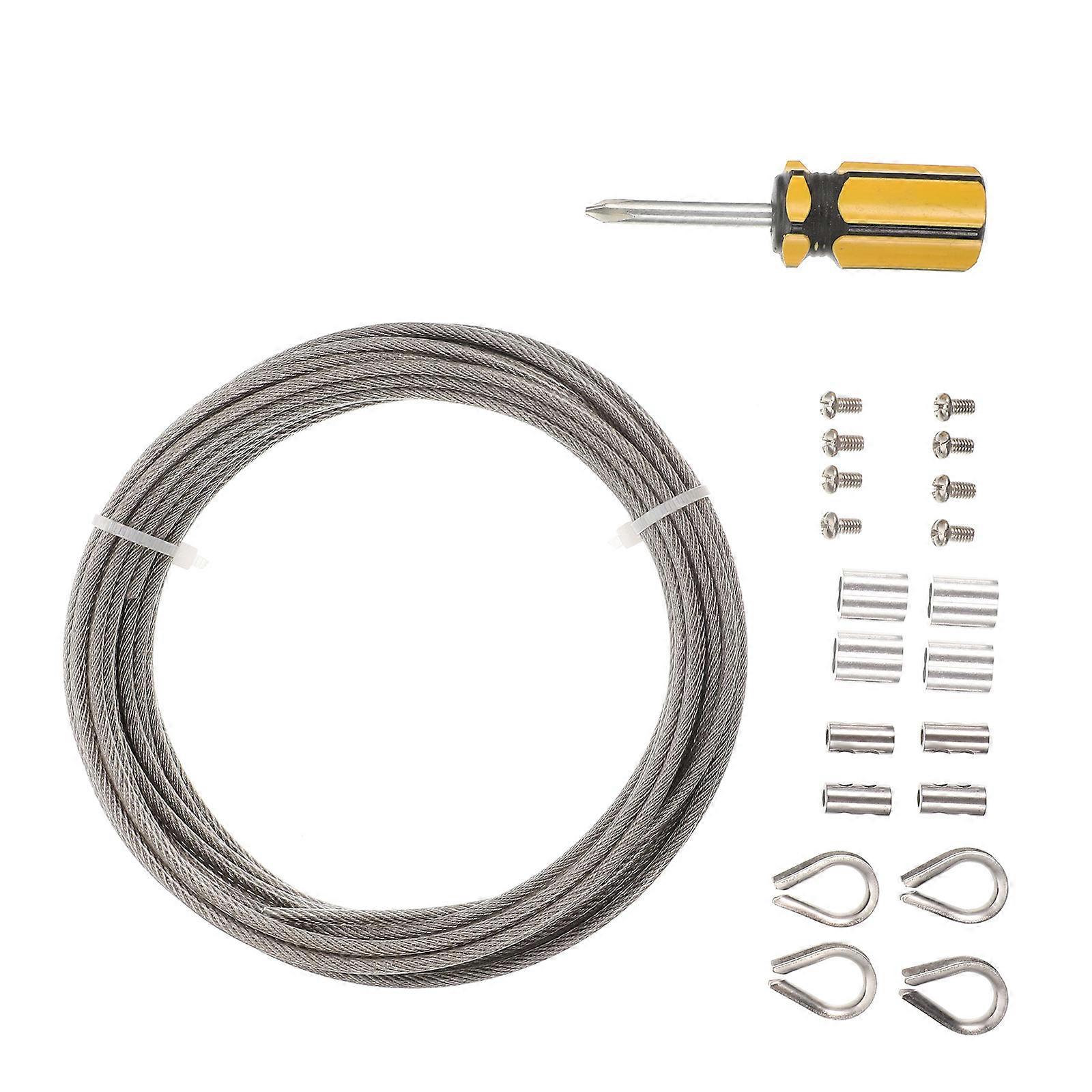 Stainless Steel Wire Cable Kit with Clamps for Garden Fencing, Deck Railings, Picture Hanging, Mirrors, Plants, and Outdoor Use