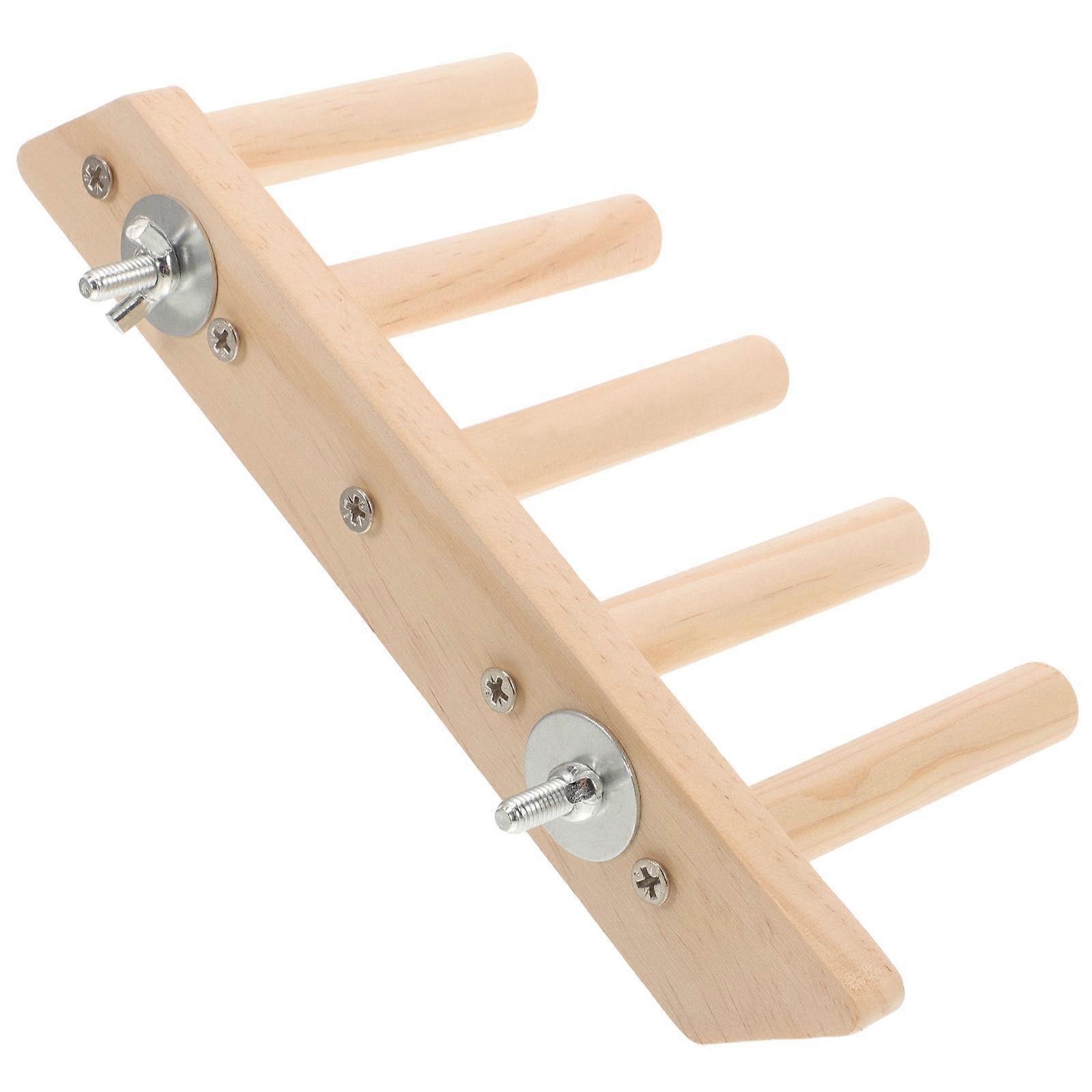 Wooden Bird Perch Ladder for Parakeets – Durable Natural Climbing Stand for Budgies, Cockatiels, and Similar Birds, Enhancing Cage Decor