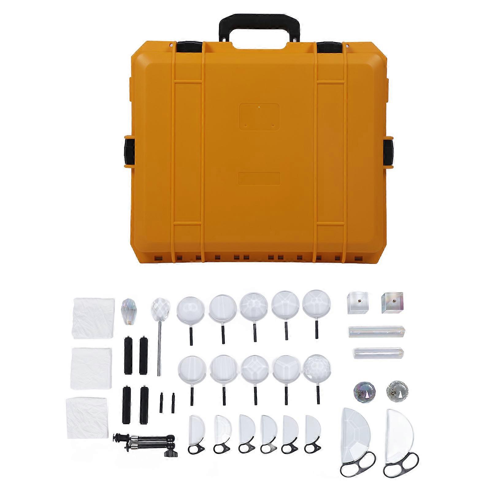 26pcs Photography Prism Multi Kaleidoscope Effect Prism Glass Handheld Prism Filter Set Universal Camera Accessories with Arm Bracket