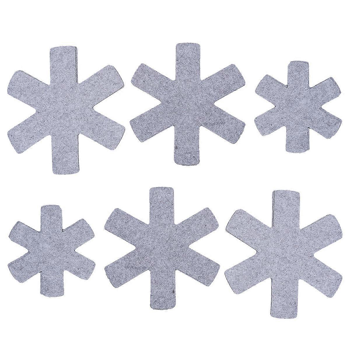 Non Stick Pan Mat 12pcs Heat Resistant Pads for Pots and Pans Gray Wavy Cookware Protector