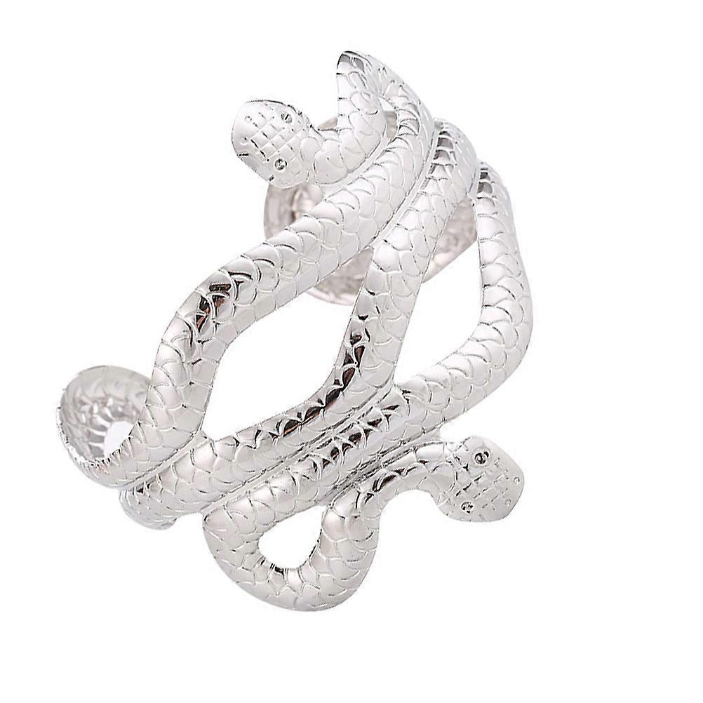 Retro Halloween Armband Bracelet for Men, Vintage Metal Snake Chain Bangle, Swirl Coil Arm Decoration