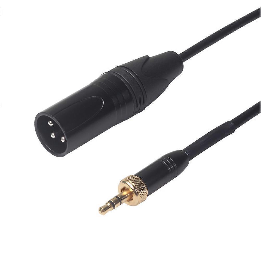 Black Zinc Alloy 3.5mm Male to XLR Male Audio Adapter with Thread Lock for Microphones and Cameras 0.3m