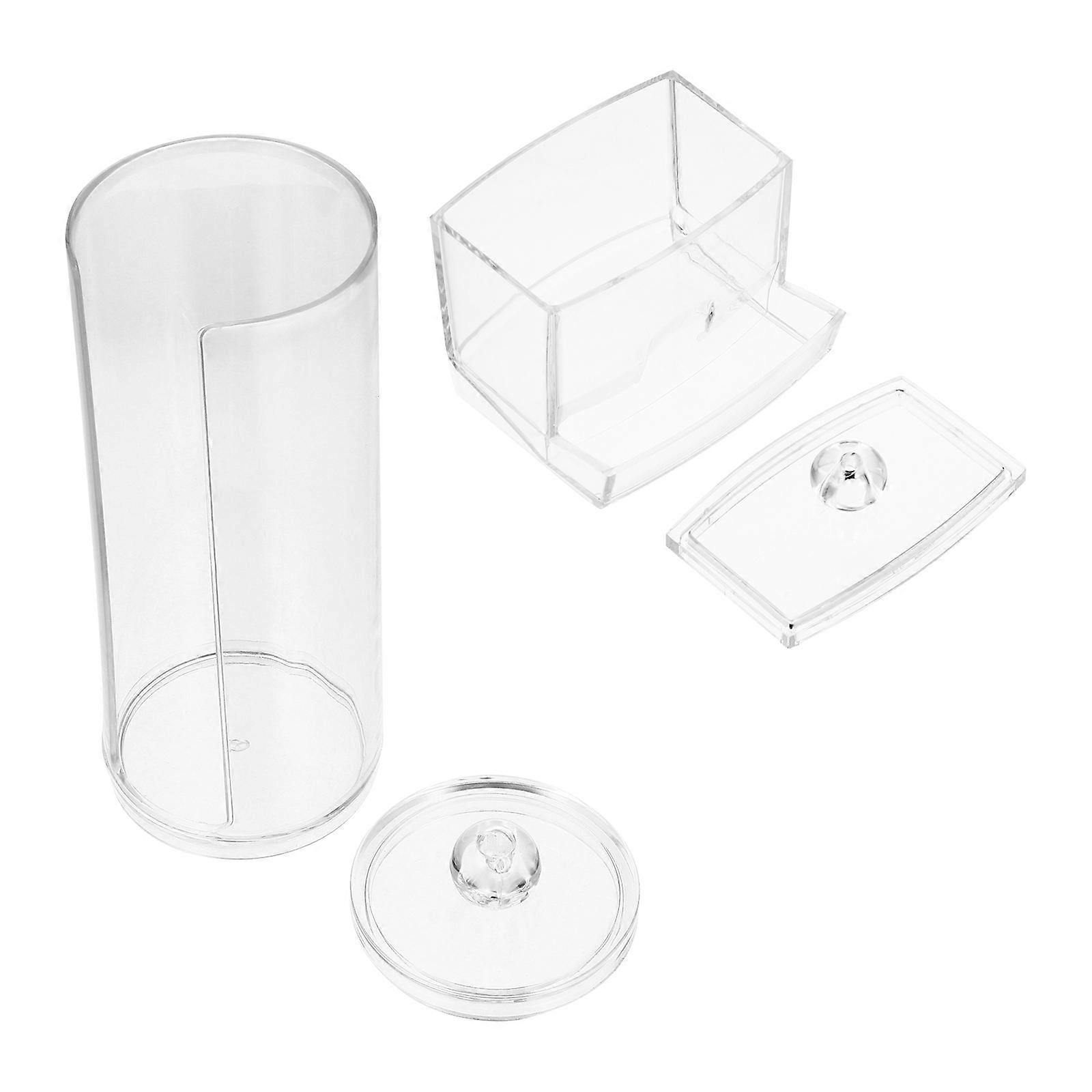 Transparent Swab Organizer Storage Box for Makeup Cotton Swabs and Pads Comfortable Design