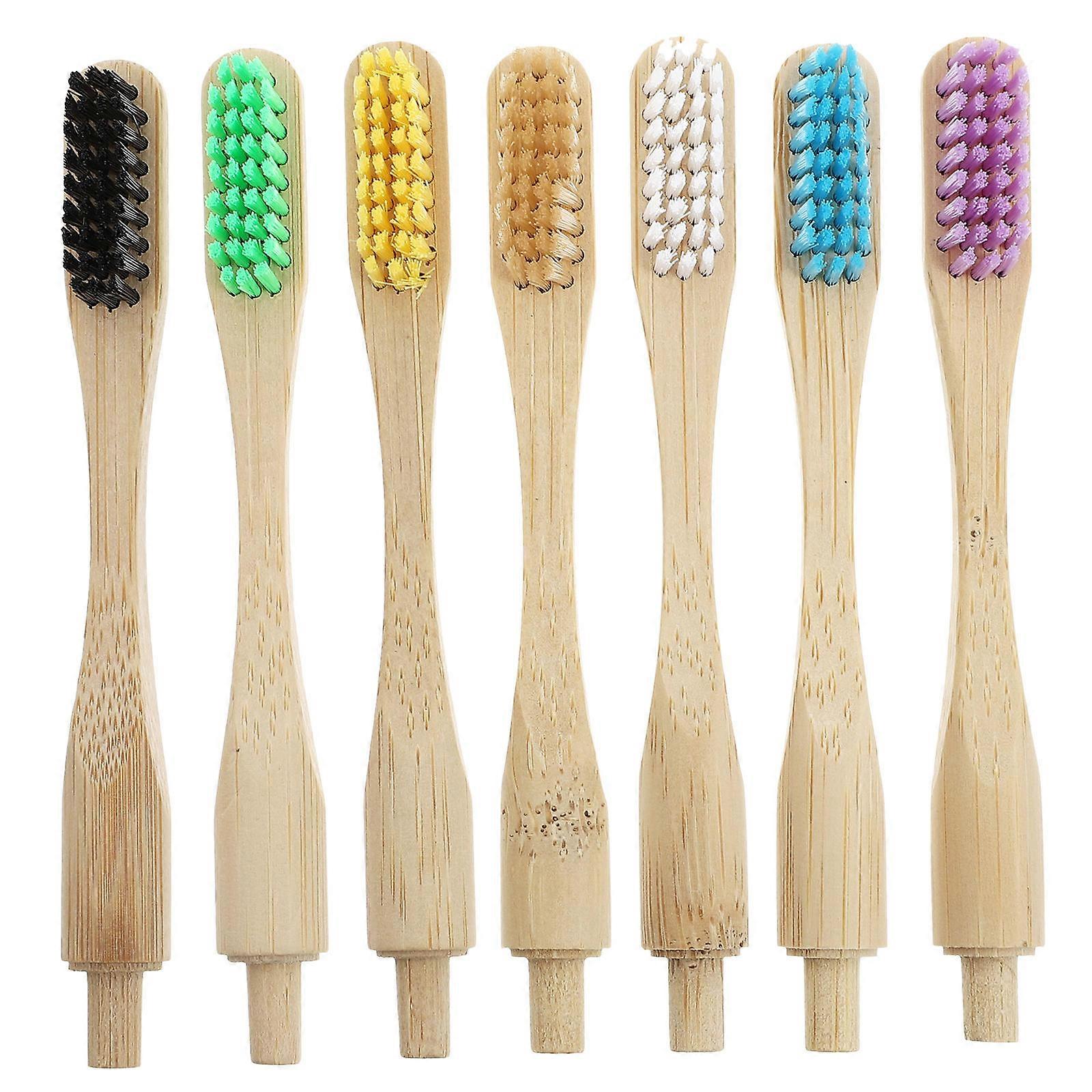 Manual Toothbrushes 7Pcs Assorted Color For Home Use Eco-Friendly Design Long Handle Tooth Cleaning