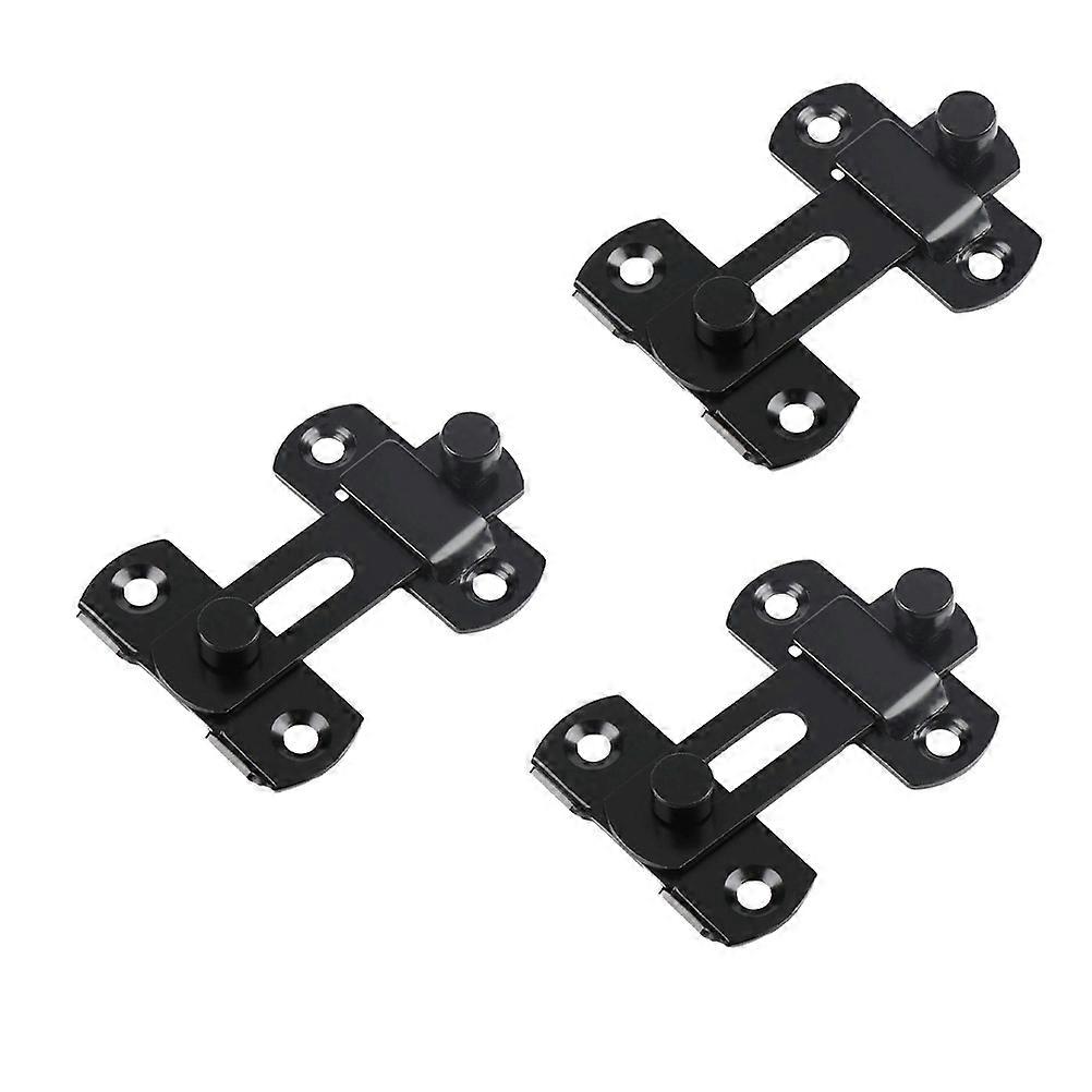 3pcs Sliding Door Lock in Black Stainless Steel for Window Use with Durable Quality Fits Various