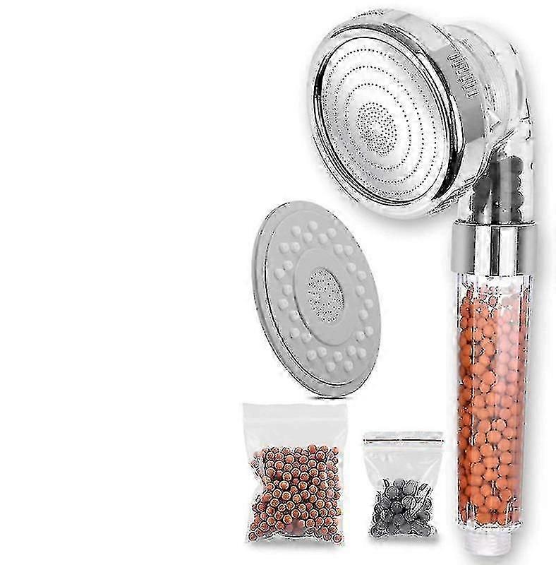 Handbrause Duschkopf mit Filter, Kalkfilter, Boost Duschkopf, 3 Strahlarten, Handbrause Boost Brause mit Mineralstein Ion