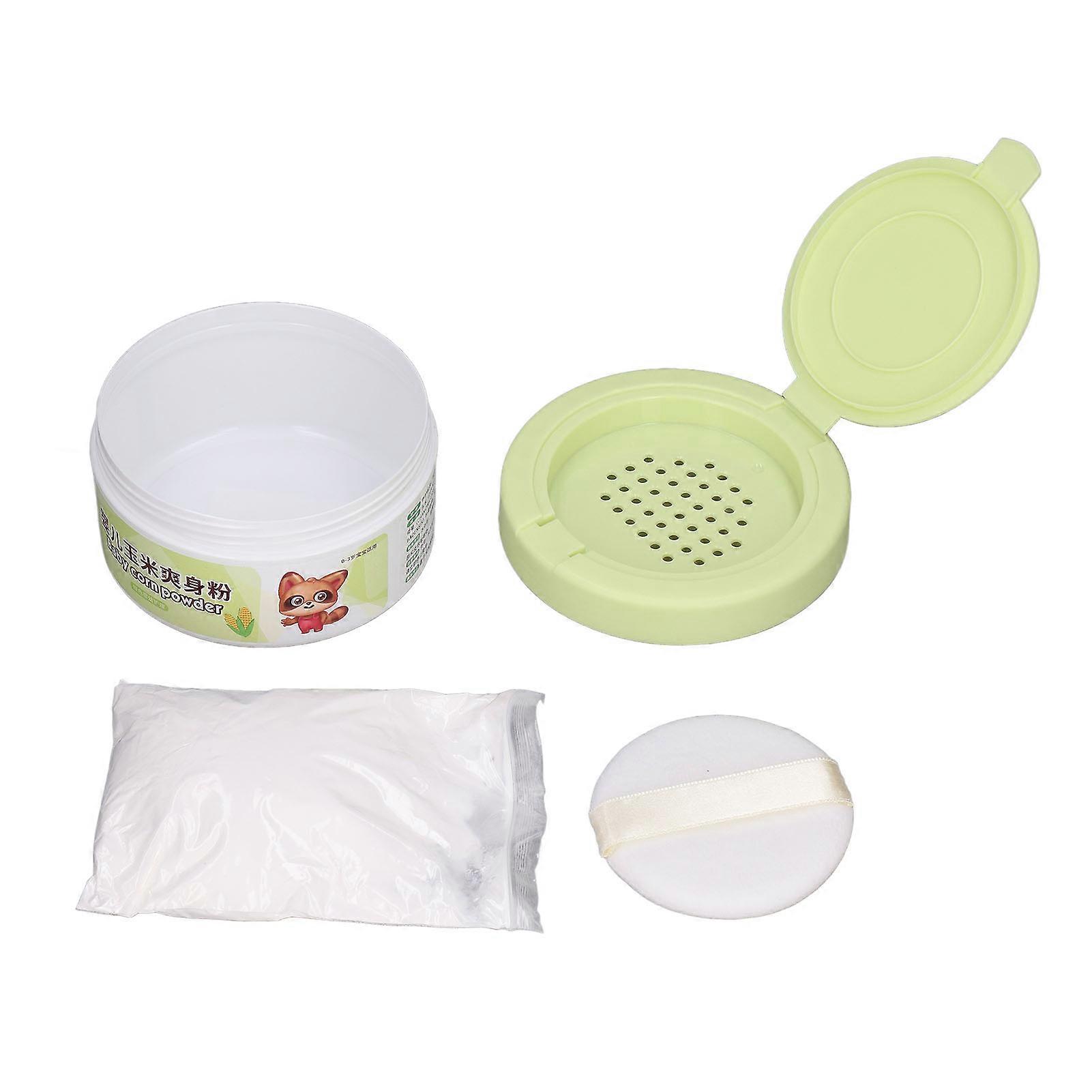 Poudre de talc Utilisation de voyage portable Farine de maïs douce et confortable Poudre de talc pour bébé avec houppette