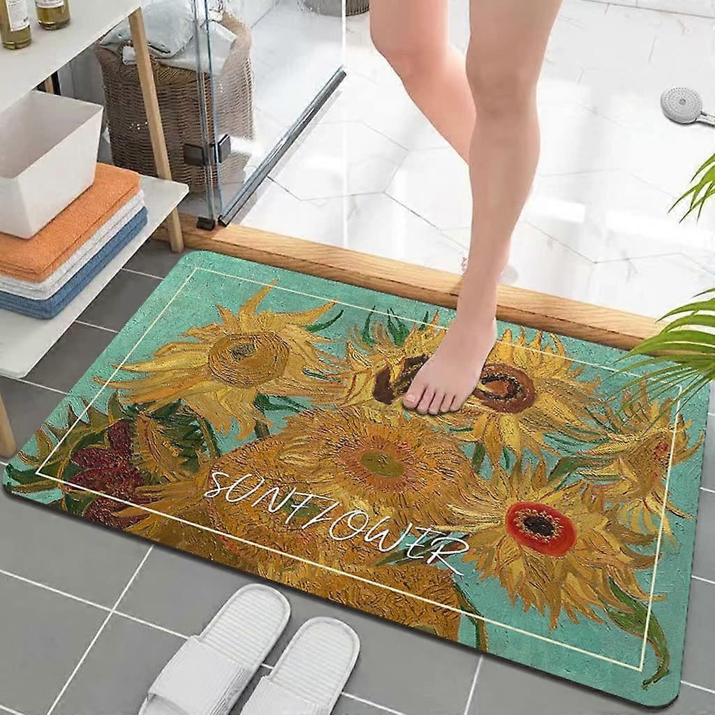 Mid Century Abstract Shower Rug For Bathroom, Washable Bath Mat, Boho Modern Minimalist Style, 50x80cm, Color Style6