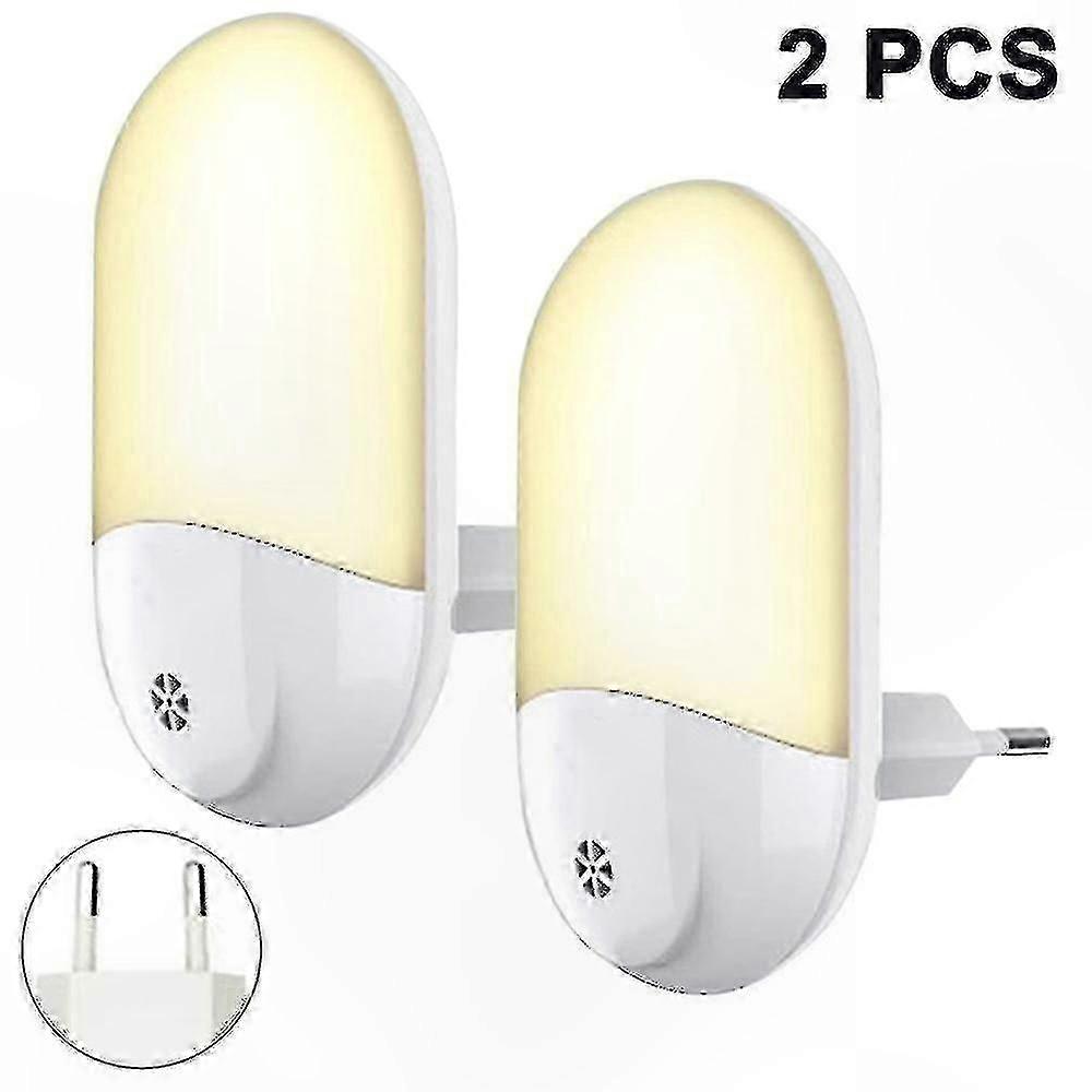 Twilight Sensor Night Light Socket, 2-Pack with Adjustable Brightness Settings