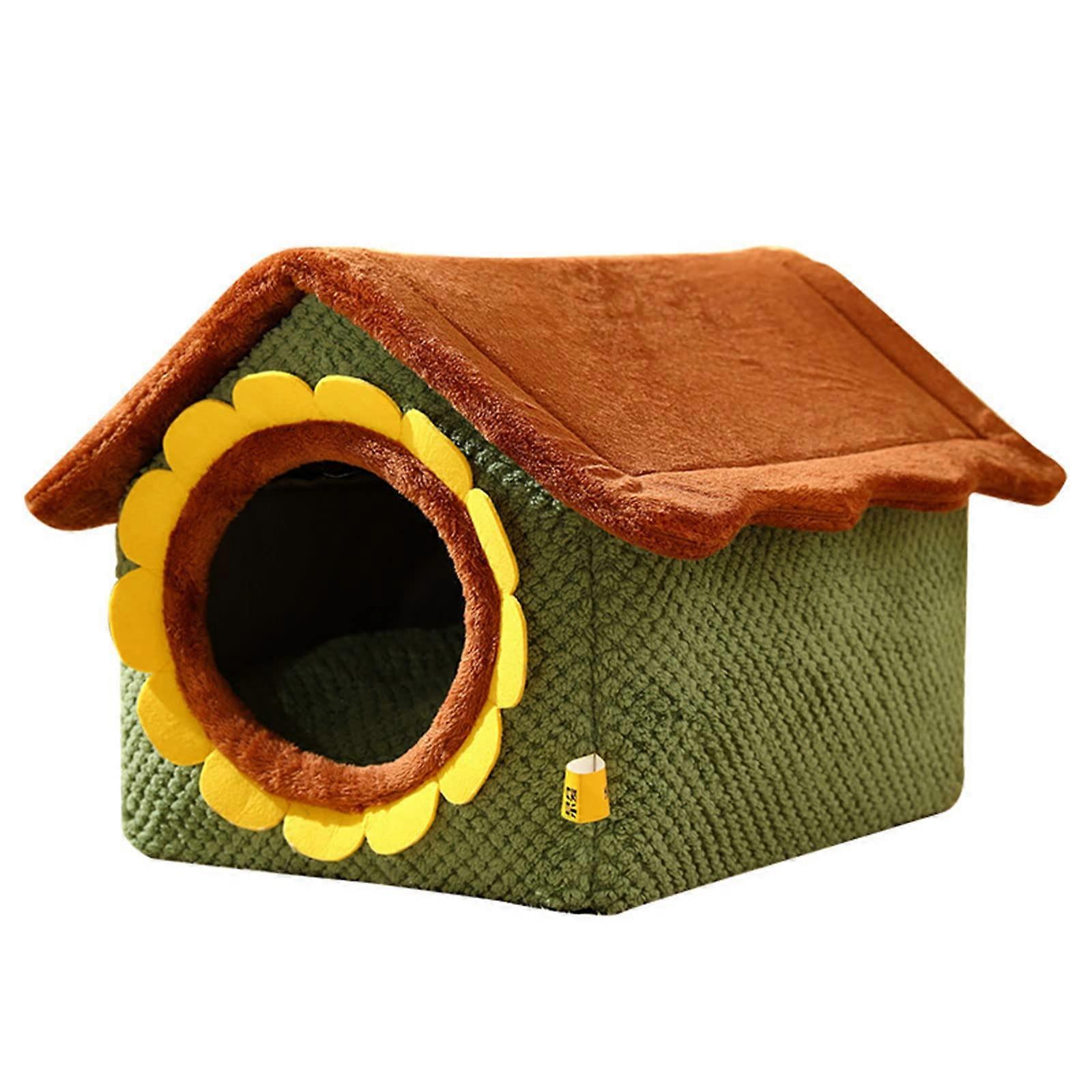 Pet Bed Small Dog, Warm Cushioned House Style Nest, Colorful Shape Kennel Basket Bed