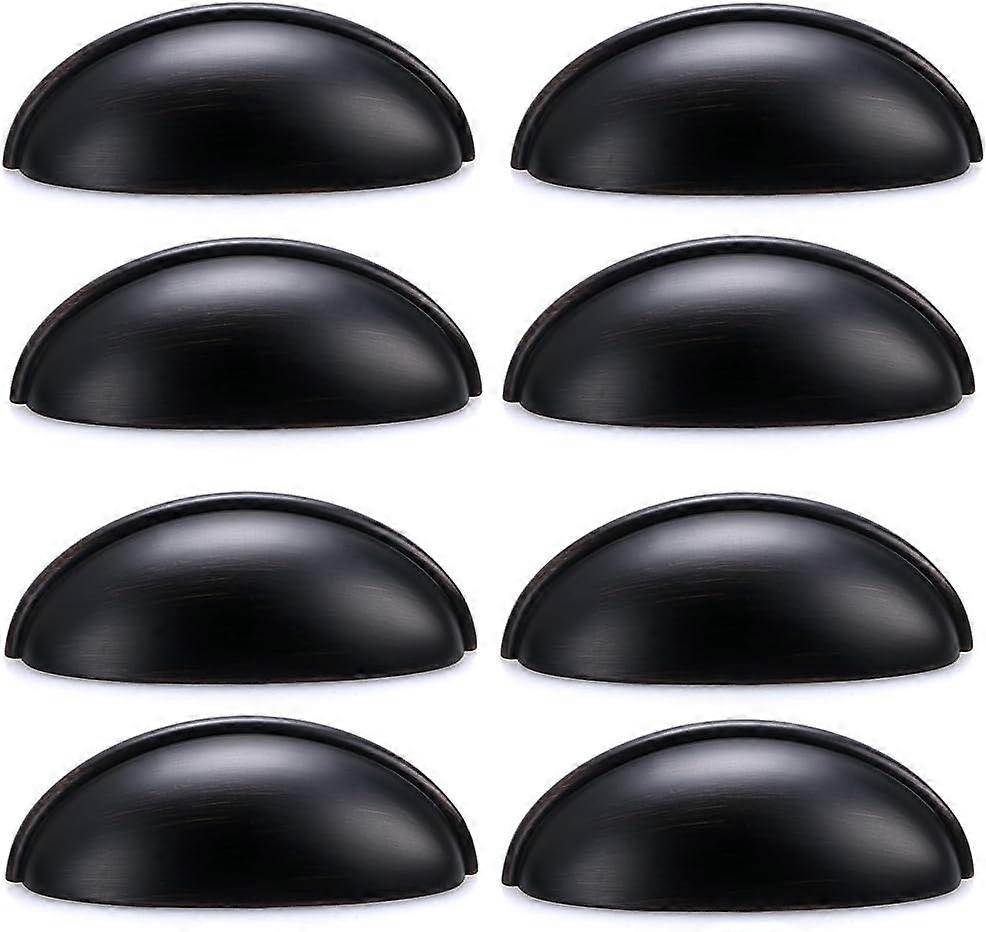 8 قطع مقبض مقبض على شكل شل ، يفرك البرونز ، يخفي البراغي ، تزيين الدرج ، خزانة الملابس ، خزانة الملابس