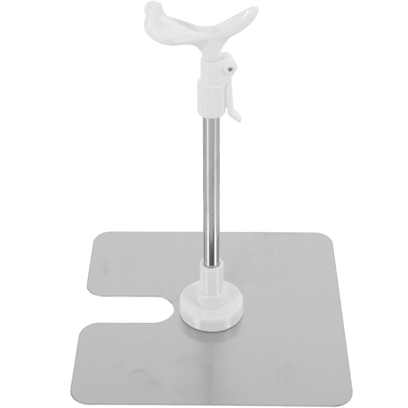 Doll Support Frame For Displaying Dolls Figures With Adjustable Height And Telescopic Middle Part In Silver 1Pcs