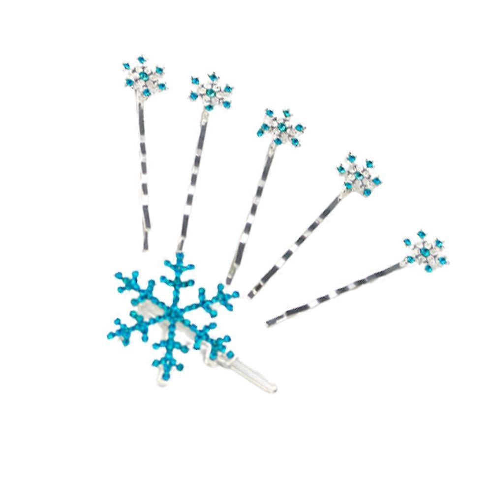 Elegant Rhinestone Hair Clips Set for Women and Girls with Stylish Snowflake Shape for Daily Use and Travel 6Pcs