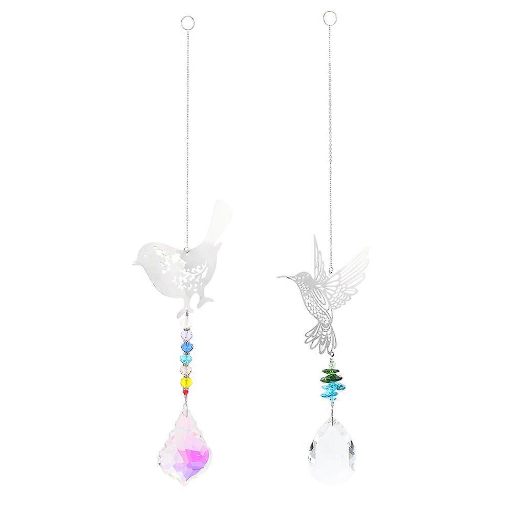 Φυσικό Κολιμπρί Πολυέλαιος Decor Piece Suncatcher για Εορτασμούς Φεστιβάλ 2Pcs