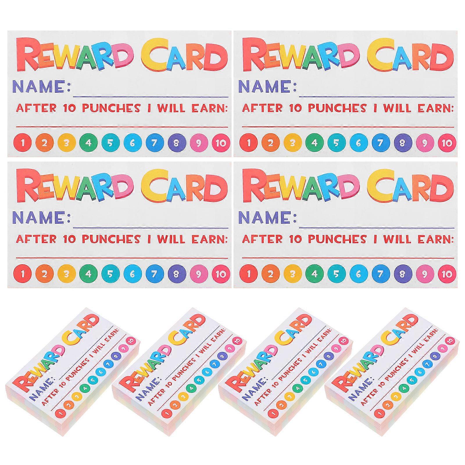 200pcs Cartoon Punch Cards for Classroom Rewards, Student Incentives, Behavior Tracking and Homework Motivation with Assorted Patterns