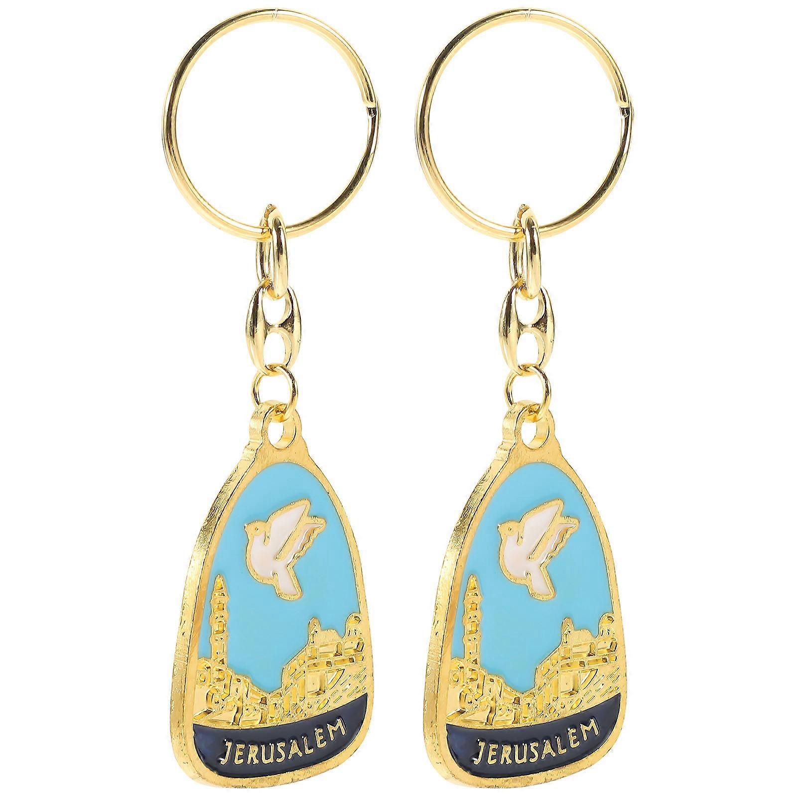 2 Pcs Dove Keychain Pendant Decorative Keychain for Bags, Backpacks, and Car Keys – Lightweight, Chic Design for Christenings and Special Occasions