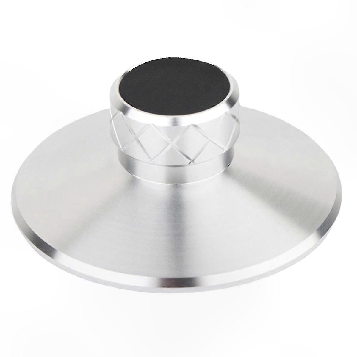 Silver Metal Disc Stabilizer for Turntables - Vibration Reduction and Record Clamping Functionality