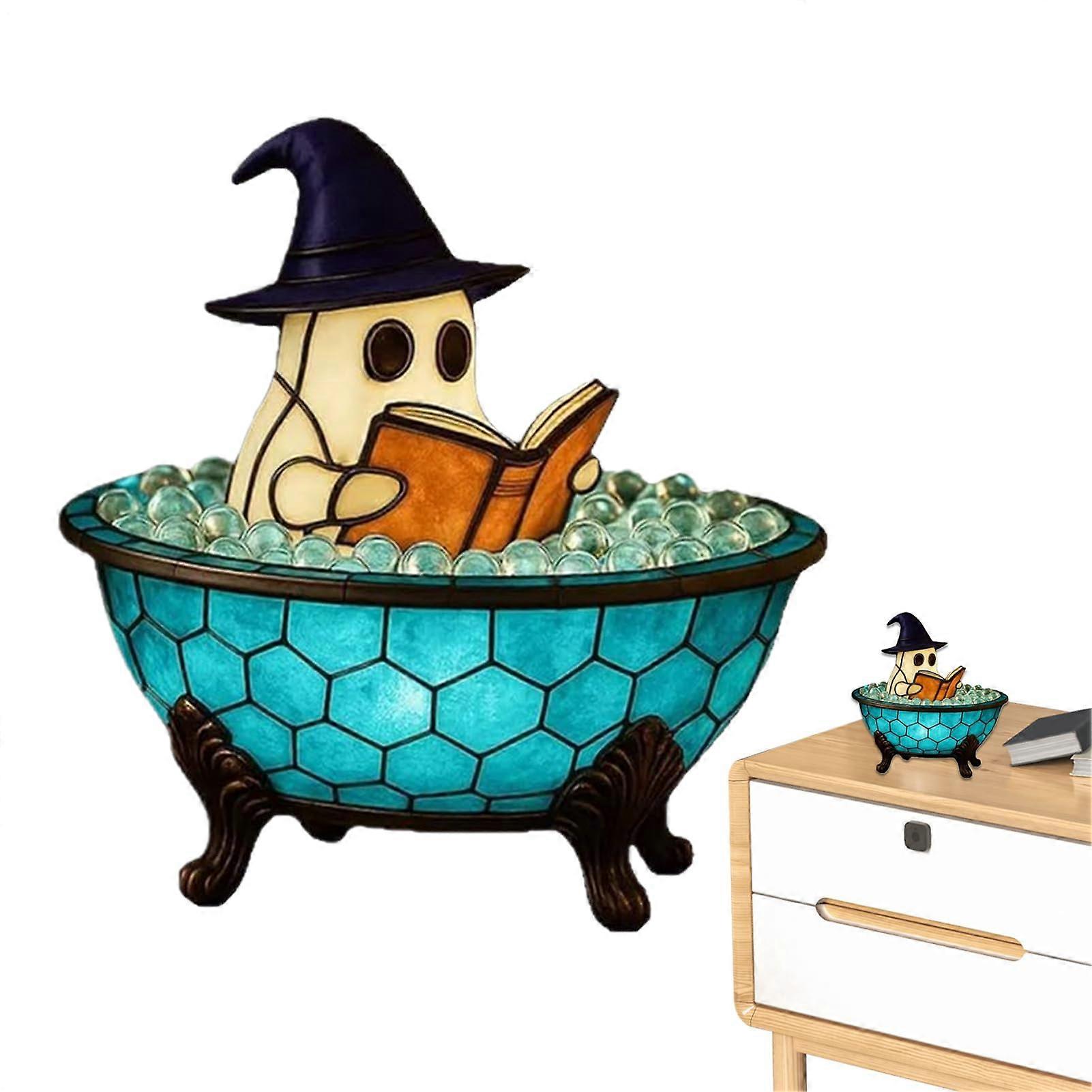 Decorative Ghost Night Light, ColorChanging Atmosphere Lamp for Halloween, Nightstand  Bathtub