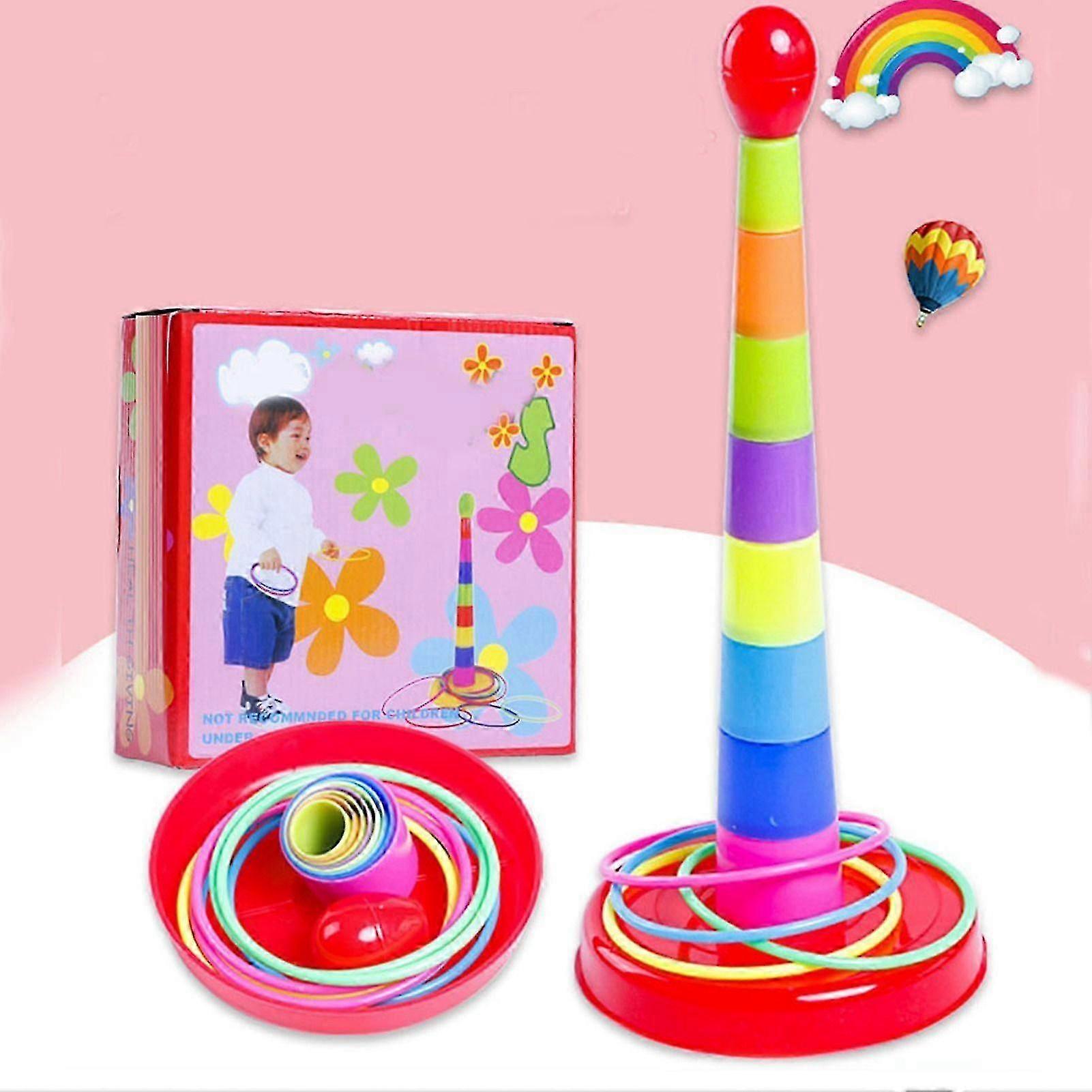 2025 Toss Ring Game Set for Kids Colorful Improve Hand Eye Coordination Indoor Outdoor Sport Toss Ring Game Set Large Size