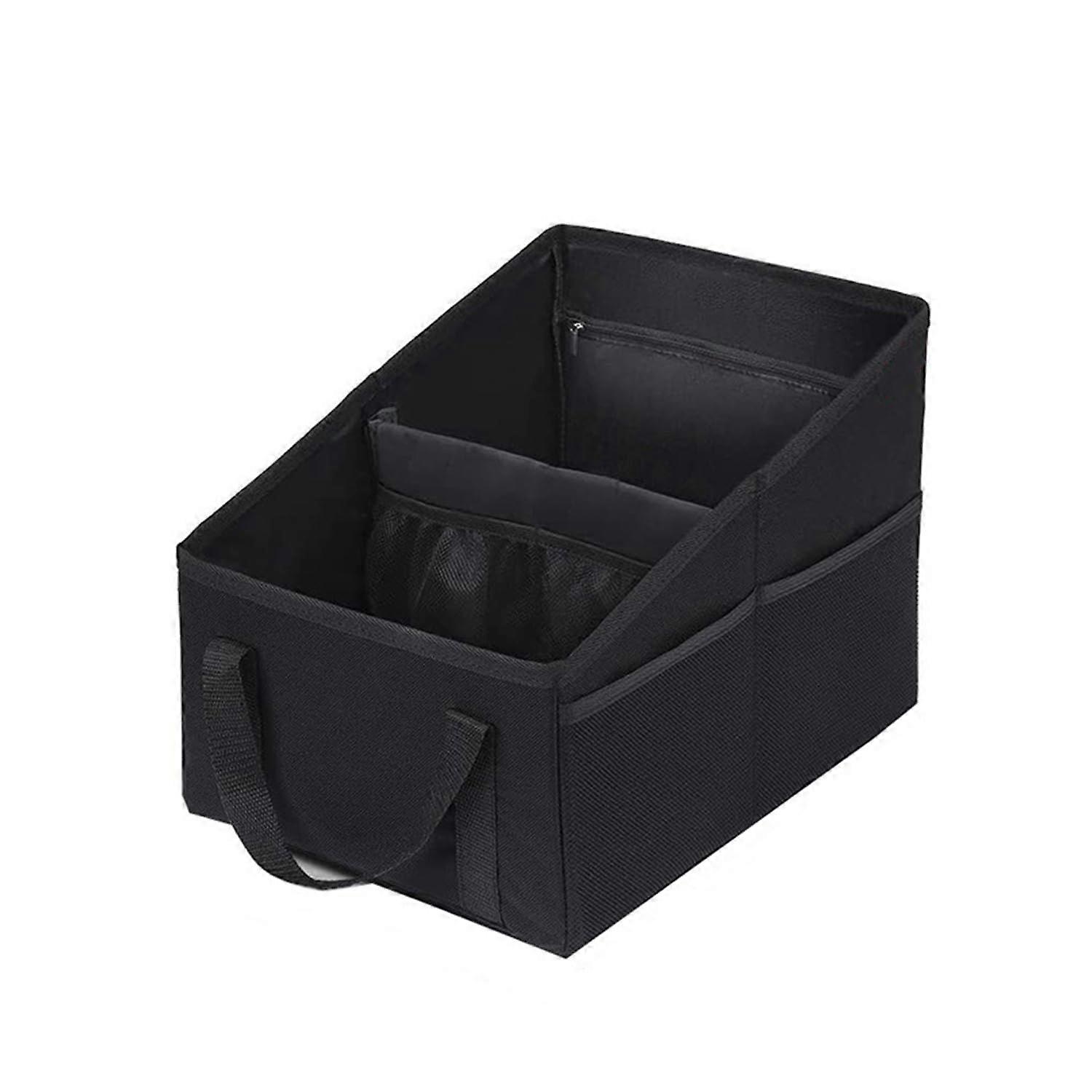 Car Boot Organiser 15L with Foldable Storage Box and Handle for Car Interior Accessories (Black)