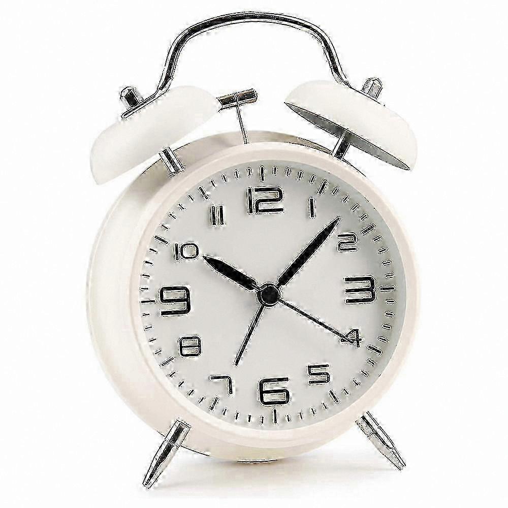 Analog Alarm Clock with Night Light, 4-Inch Large Dial, Silent Non-Ticking Quartz Movement, Loud Dual Bell Alert