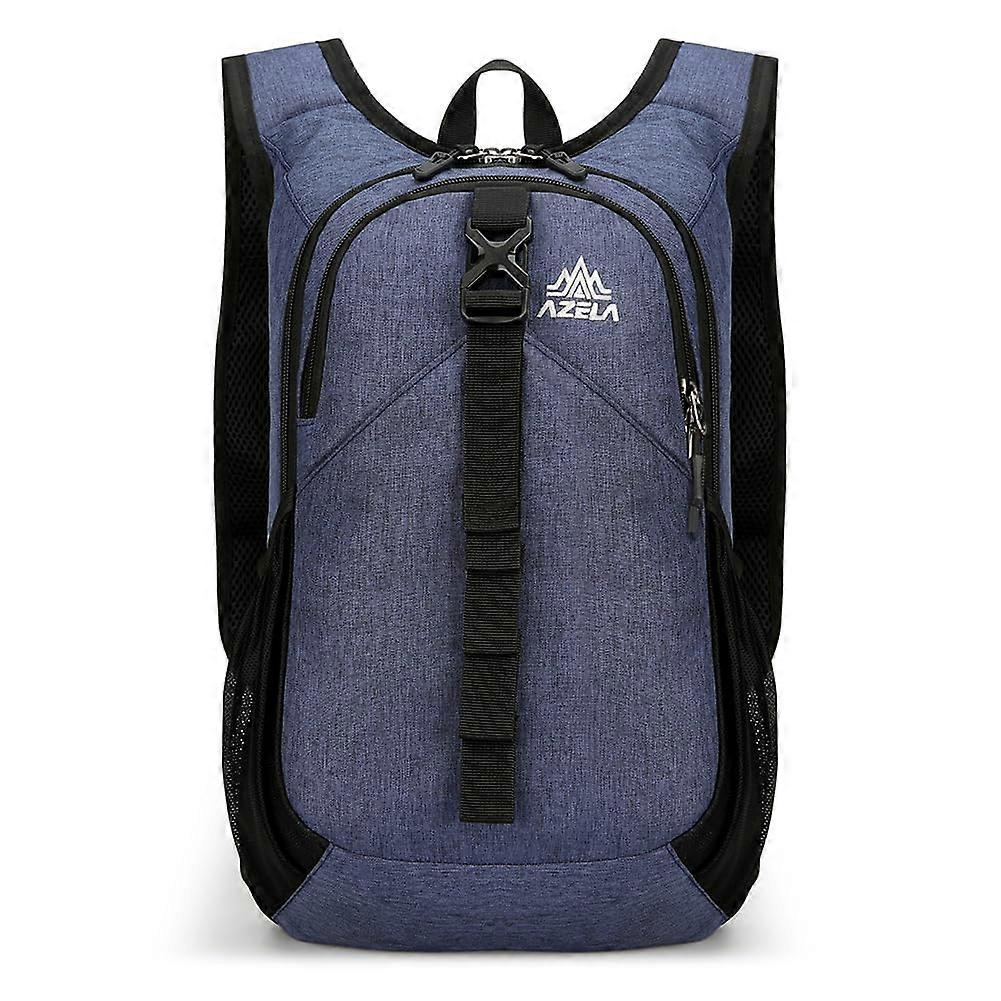 Lightweight Outdoor Backpack with Zipper, Large Capacity Casual Cycling Bag, Portable Running Backpack for Hiking, Work, Travel, Camping in Dark Blue