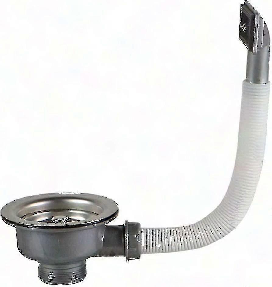 Stainless Steel Kitchen Sink Strainer 114mm Drip Basket with Overflow - Rectangular Design