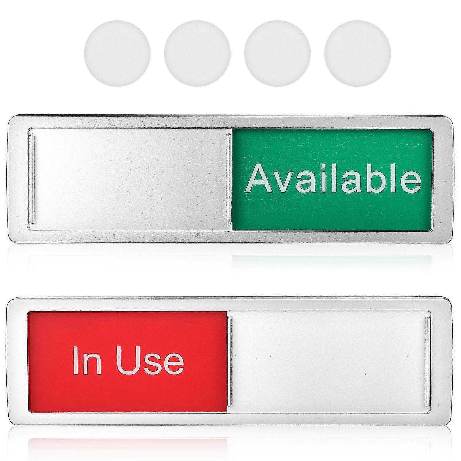 2 Pcs Vacant Occupied Signs - Privacy Door Hangers for Restroom, Office & Conference Room - Available/In Use Slider Indicators