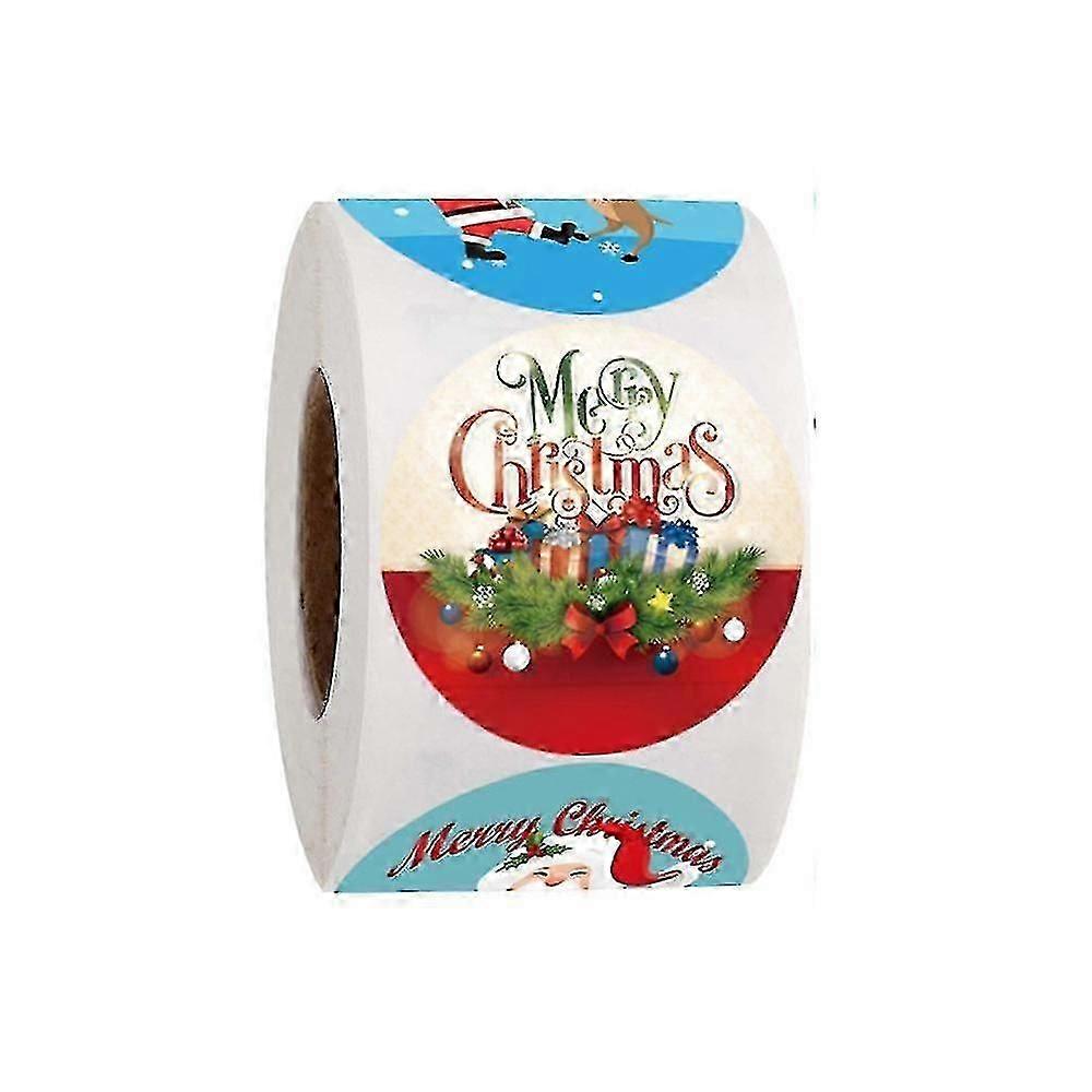 Merry Christmas Sticker Roll - 1.5-Inch Festive Gift Labels for Holiday Wrapping