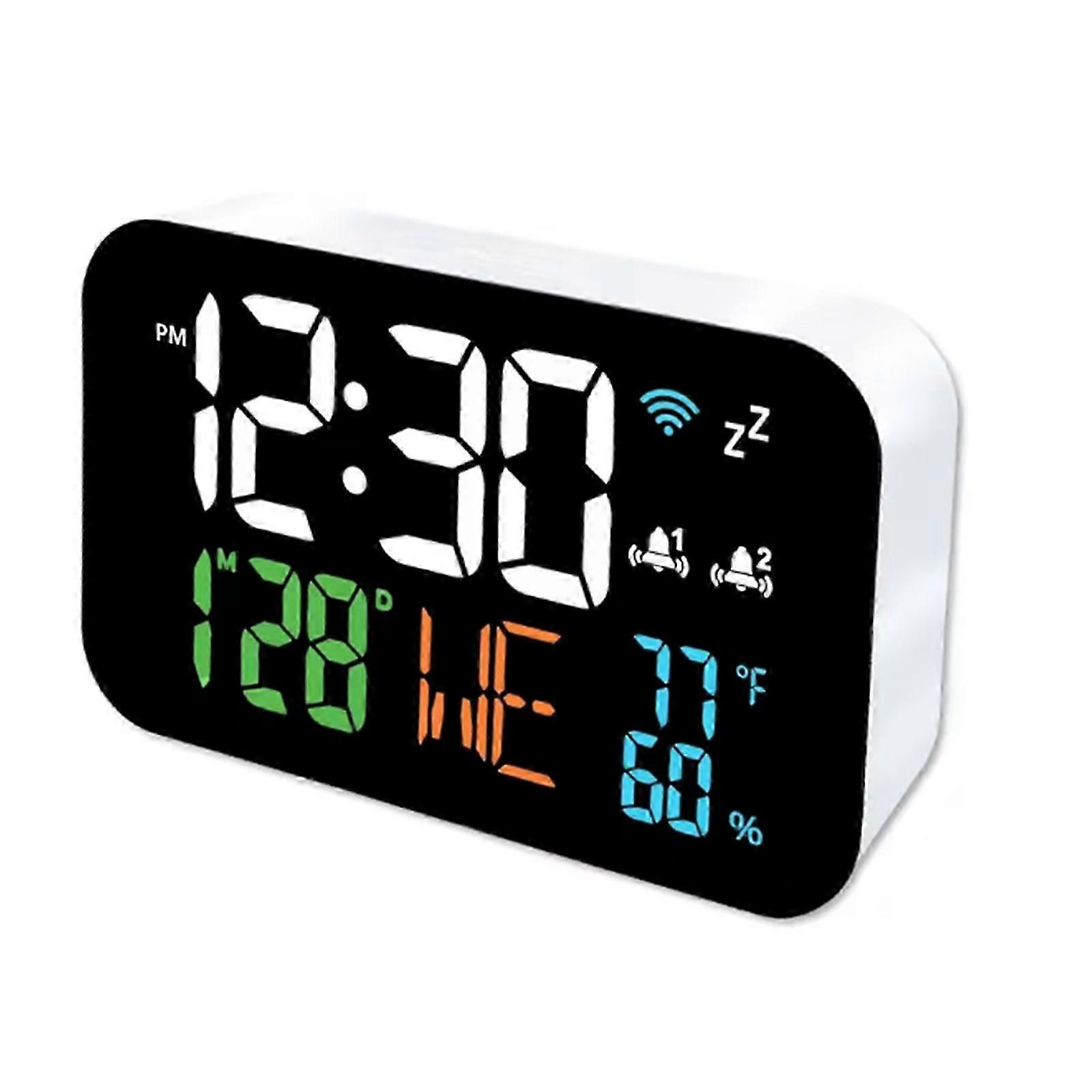 Intelligenter LED-Digitalwecker Kalender WiFi Temperaturerfassung Luftfeuchtigkeit
