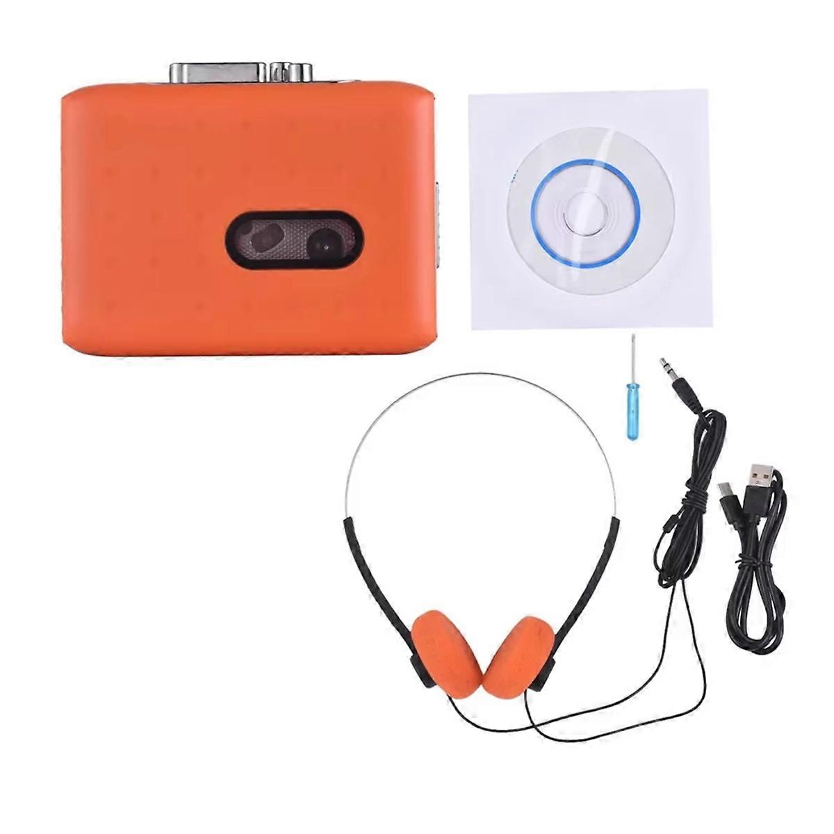 Cassette to MP3 Player Mini Tape Player MP3 Converter Built-in Mic 3.5mm Headphone Input Electronic