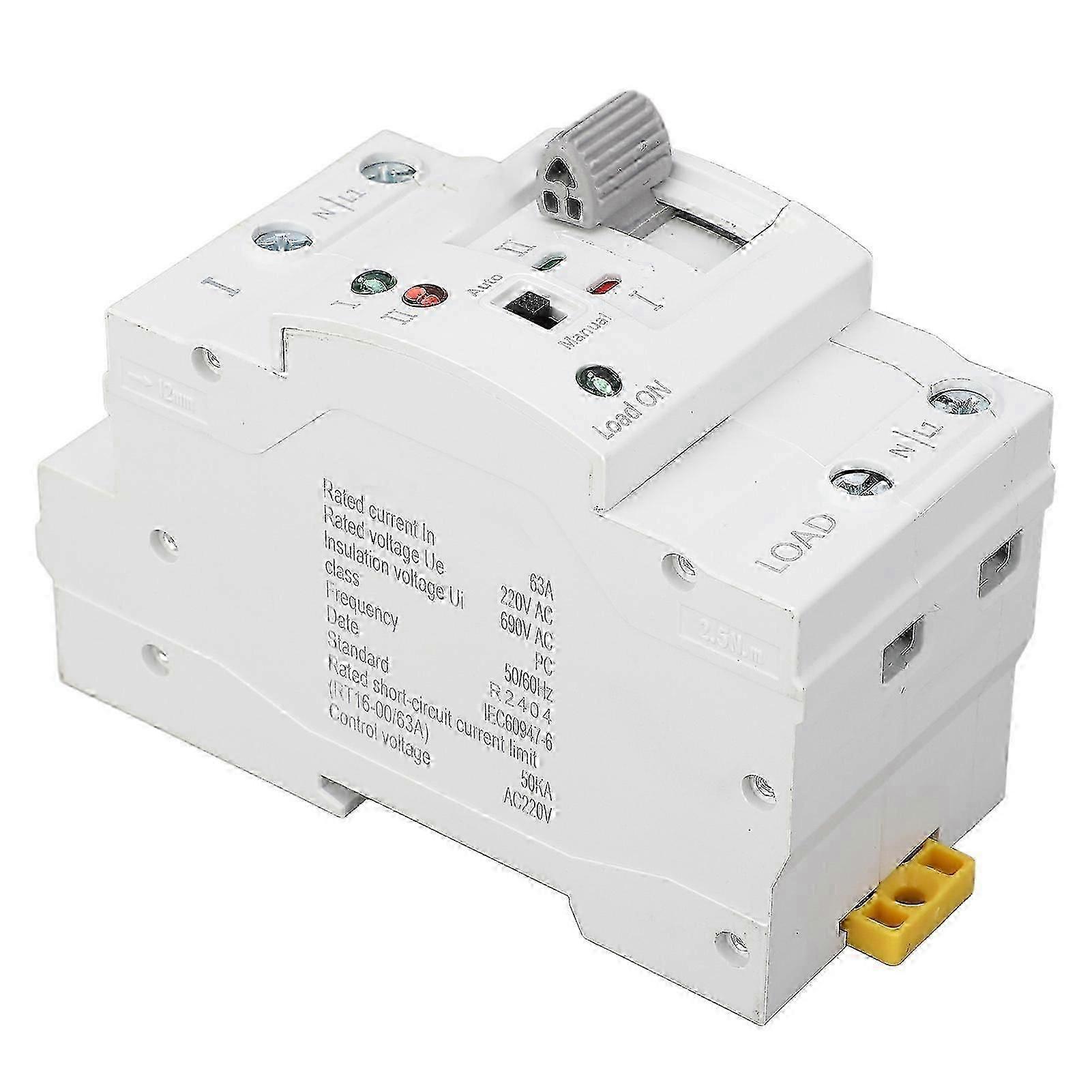 63A 220V Automatic Transfer Switch for Power Backup