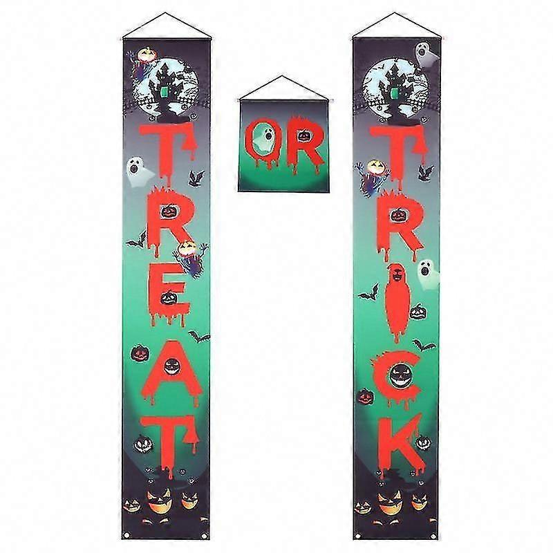 3 قطع أعلام باب الهالوين لزينة هالوين مخيفة