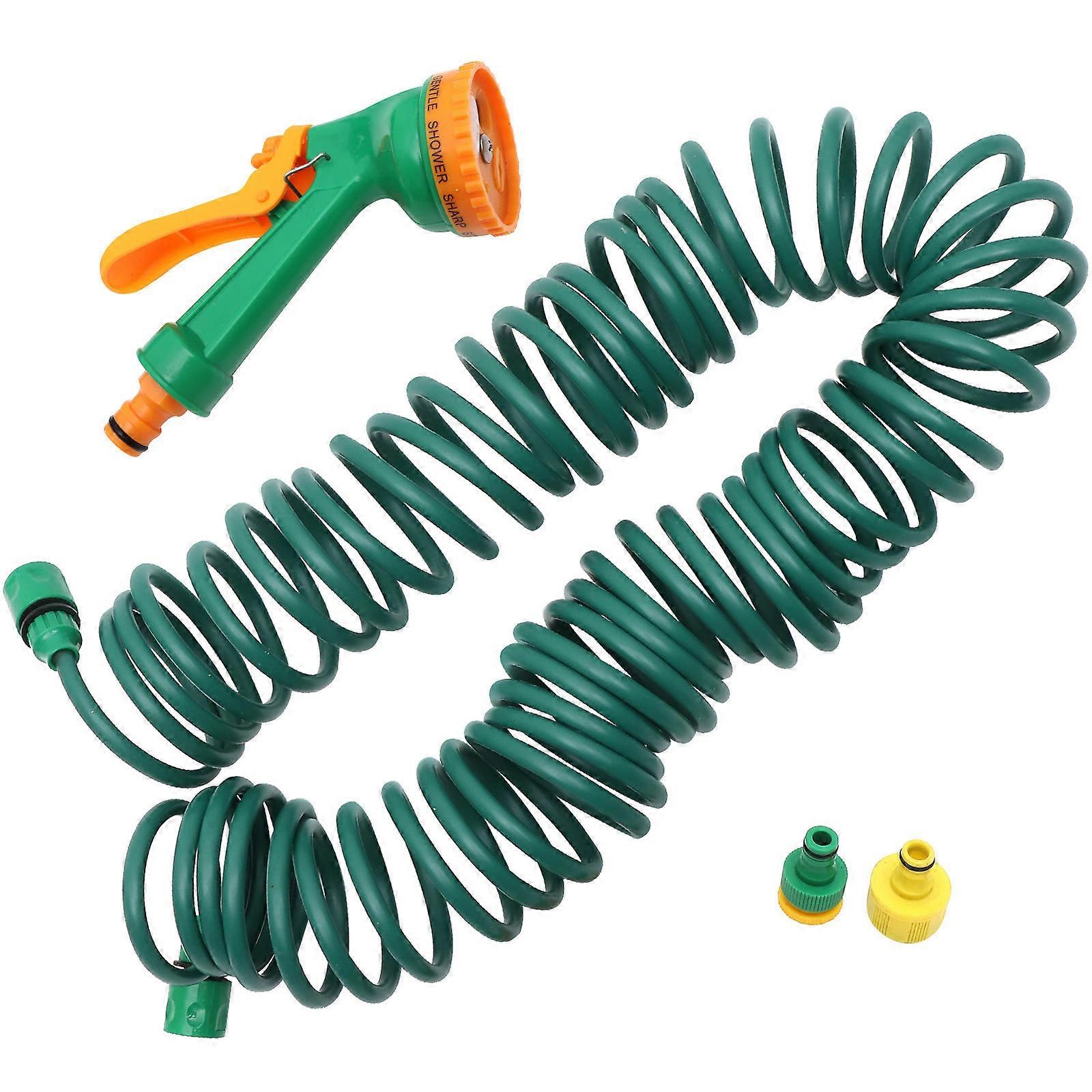 Coil Garden Hose Curly Water Hose Watering Hose Coil Retractable Hose for Irrigation Car Washing(10m)