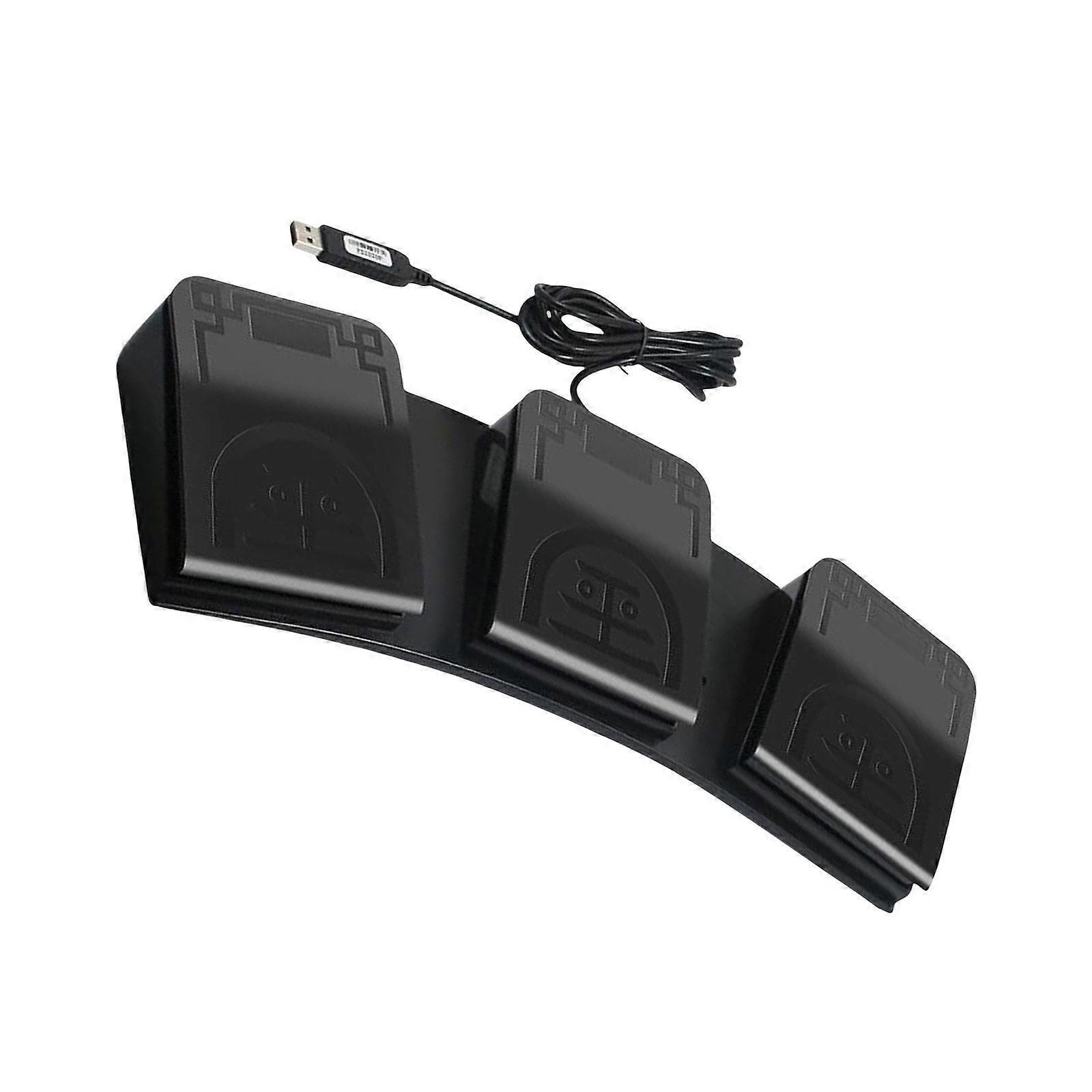 Ergonomischer Dreifach-USB-Fußschalter Anpassbare Tastenanschläge Strings Multimedia-Steuerung für PC Multicolor