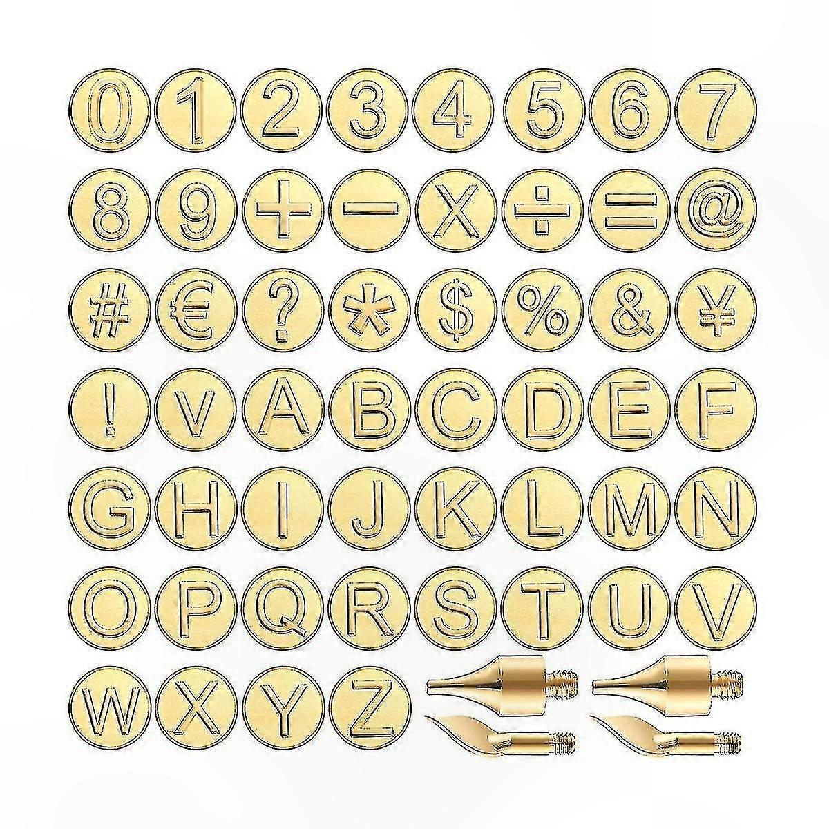 Wood Burning Tips Set with Alphabet and Numbers for DIY Crafting Projects