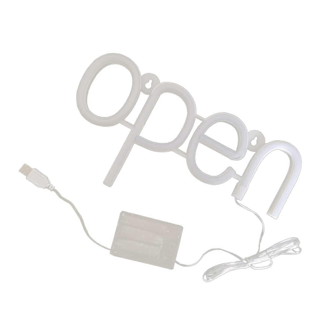 Neon Open Sign Battery Operated LED, Indoor Wall Decor For Shops And Restaurants, Eye Catching