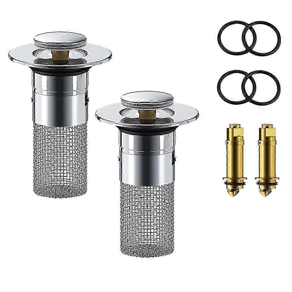 2PCS Bathroom Sink Stopper Hair CatcherBathroom Sink Drain Strainer Hair Catcher Sink Drain Filter Removable Filter