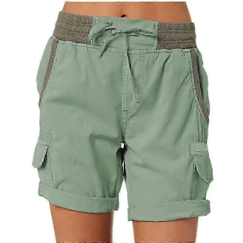 Calções cargo soltos para mulher em estilo bermuda chique