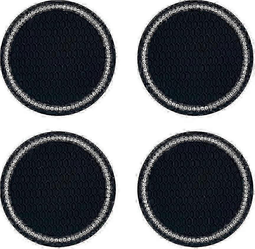 4 Pack Car Coasters Universal Non-slip Silicone Crystal Rhinestone ...