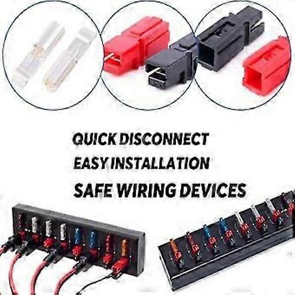 10 Pairs 30A 600V Power Connectors Accessories with Insulation Protection for Anderson Locking Plug Terminals.