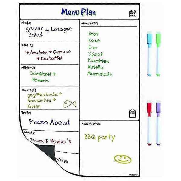Magnetic whiteboard refrigerator calendar for menu, memo
