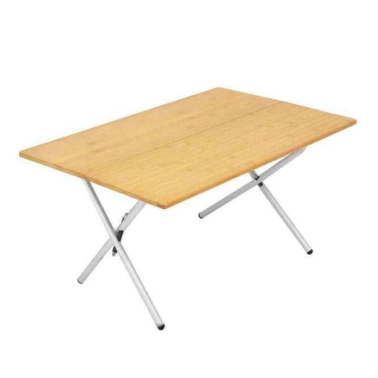 Kick It BiFold Camp Table With Wood Base And Storage Bag Portable Foldable Camping Table
