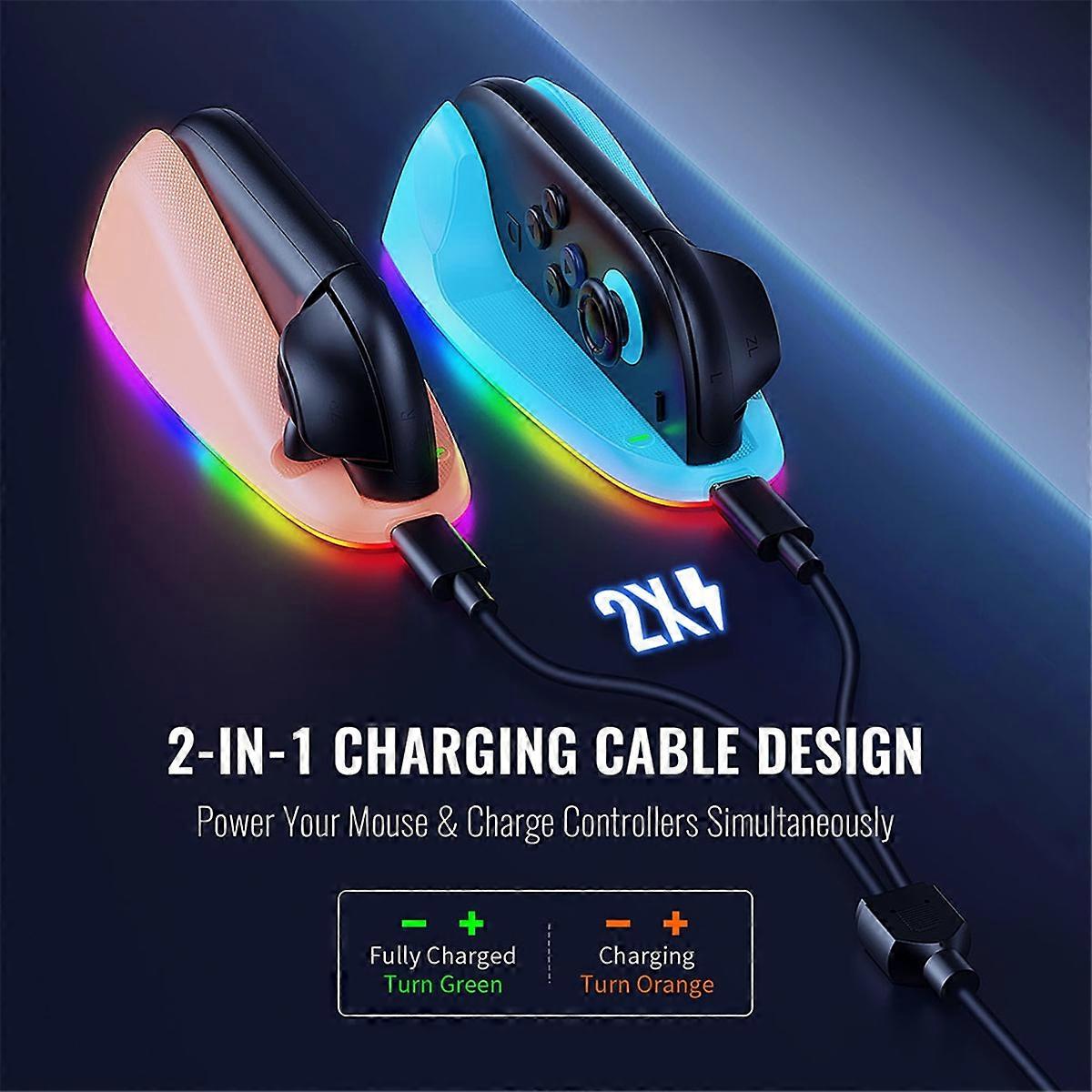 2 Pack for 2 Left Right Gamepad Desktop RGB Mouse Holder Game Controller Mouse Grip for Switch