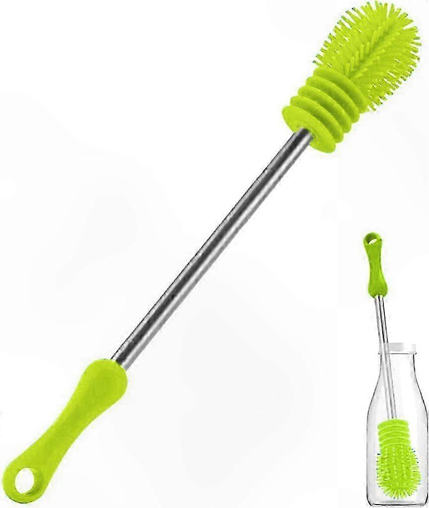 Silicone Bottle Brush with Long Handle for Cleaning Bottles, Glasses, and Thermoses, 27.5cm