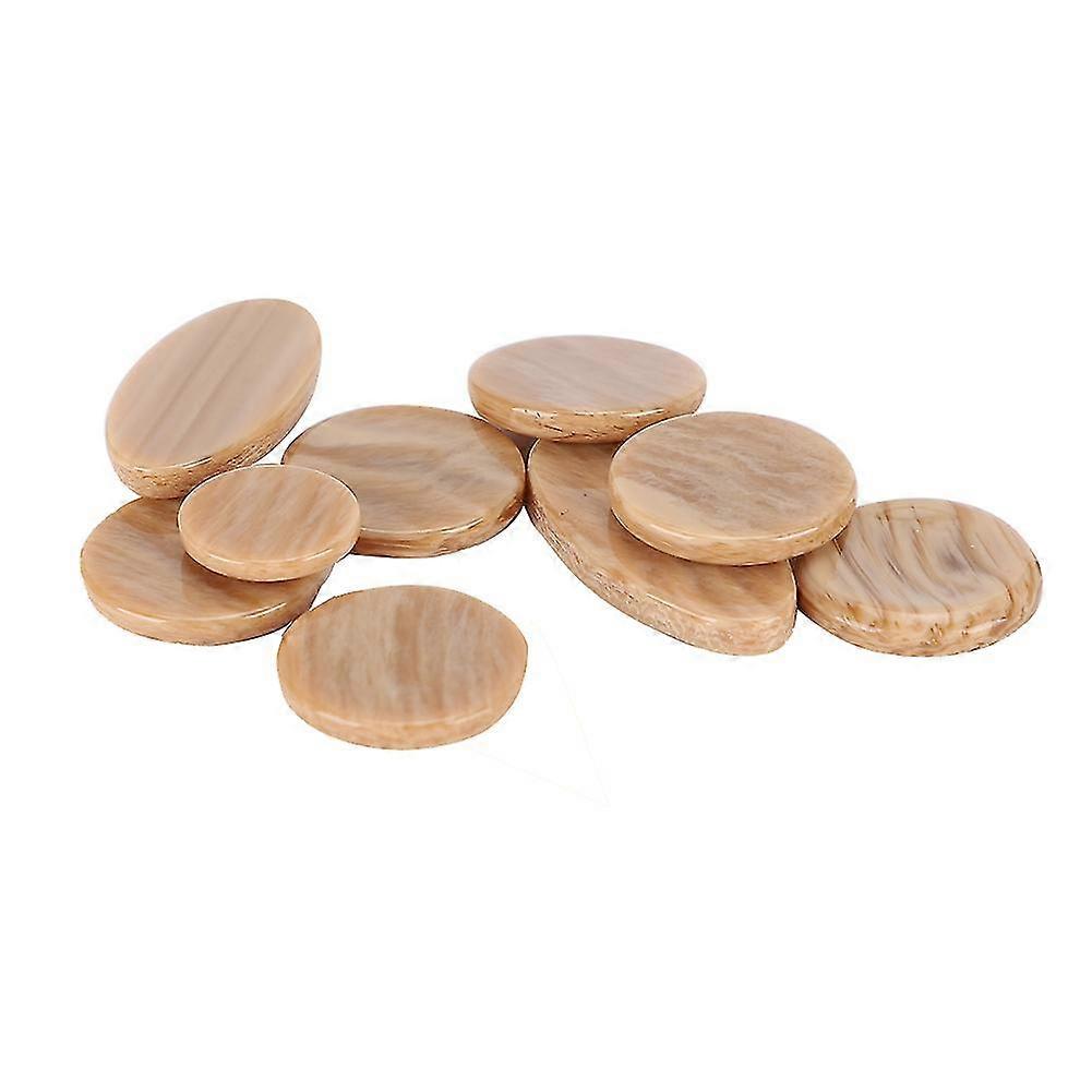 9Pcs Khaki Saxophone Keys Button Inlay Plastic Decoration M02109