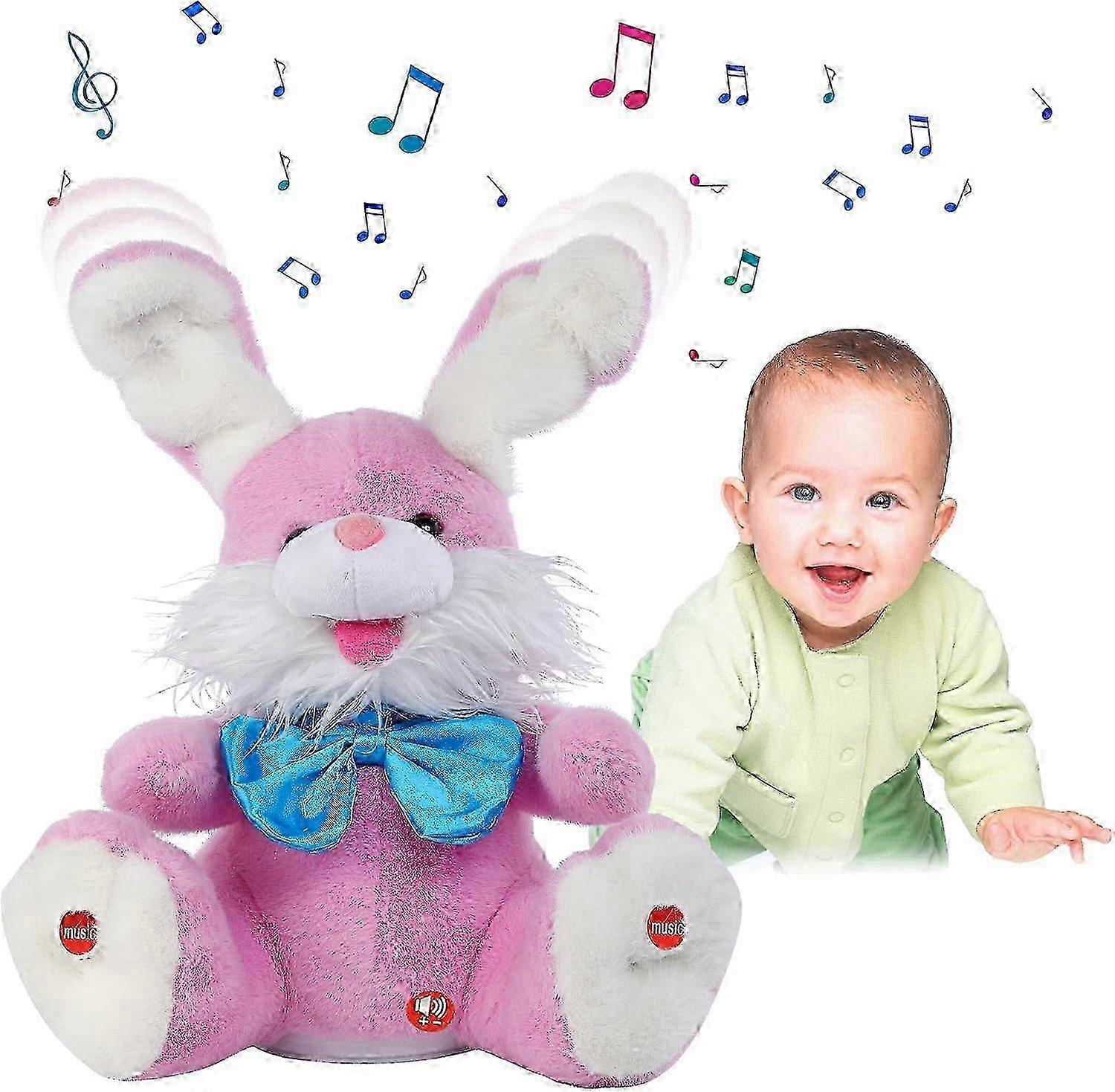 suitable for bunny stuffed animal, peek-a-boo toy repeats what you say, singing with floppy ears for 0-6 6-12 months 1-3 4+ years