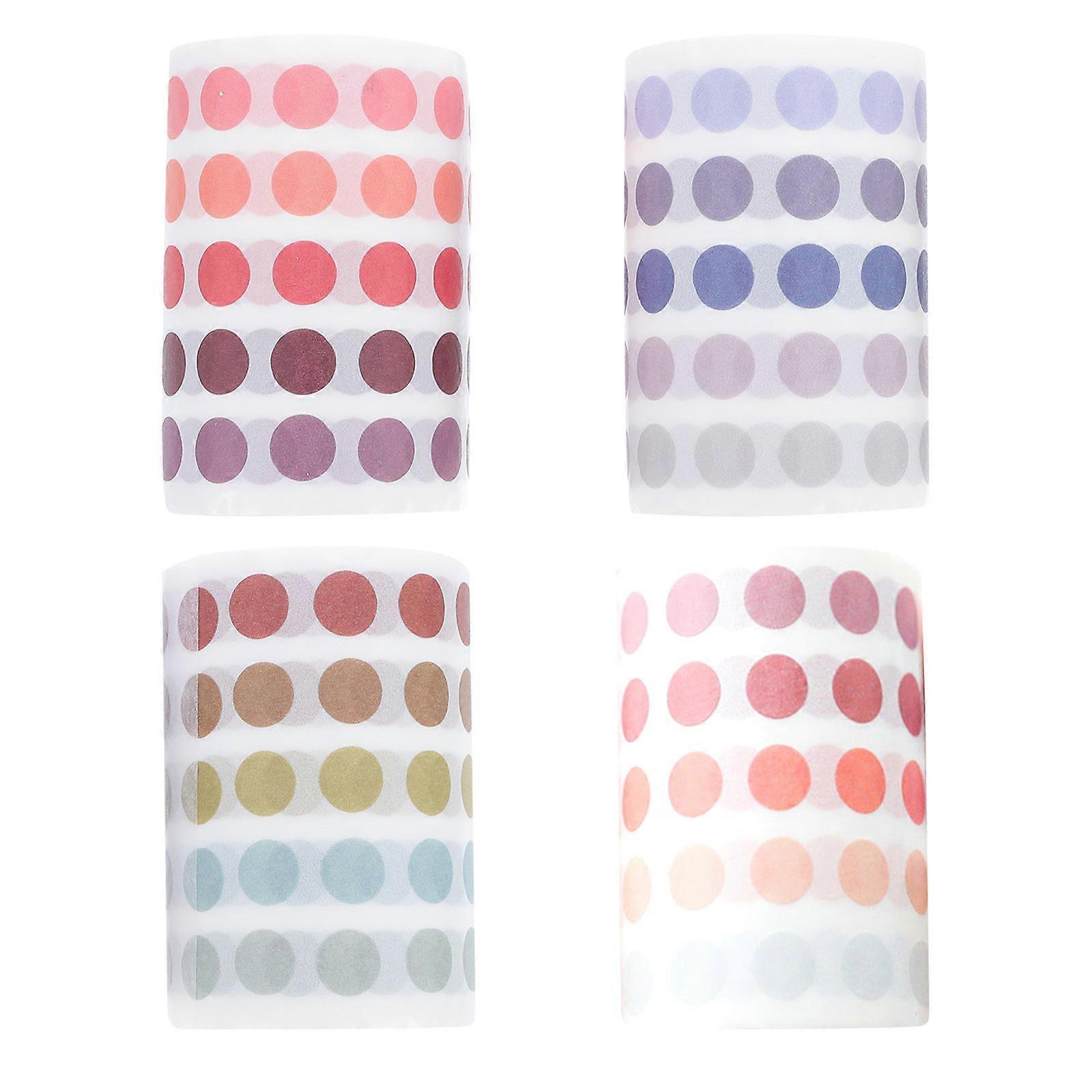 Dot Design Stickers Scrapbook Stickers for Decor 4Pcs Assorted Color Style