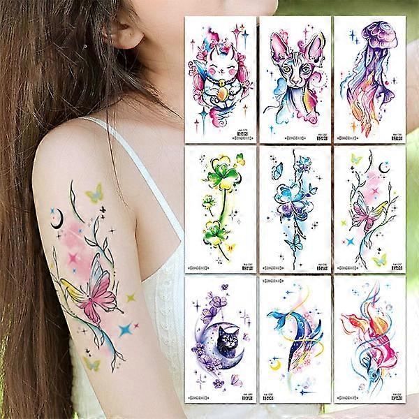 Pack of 12 Sheets Temporary Tattoos