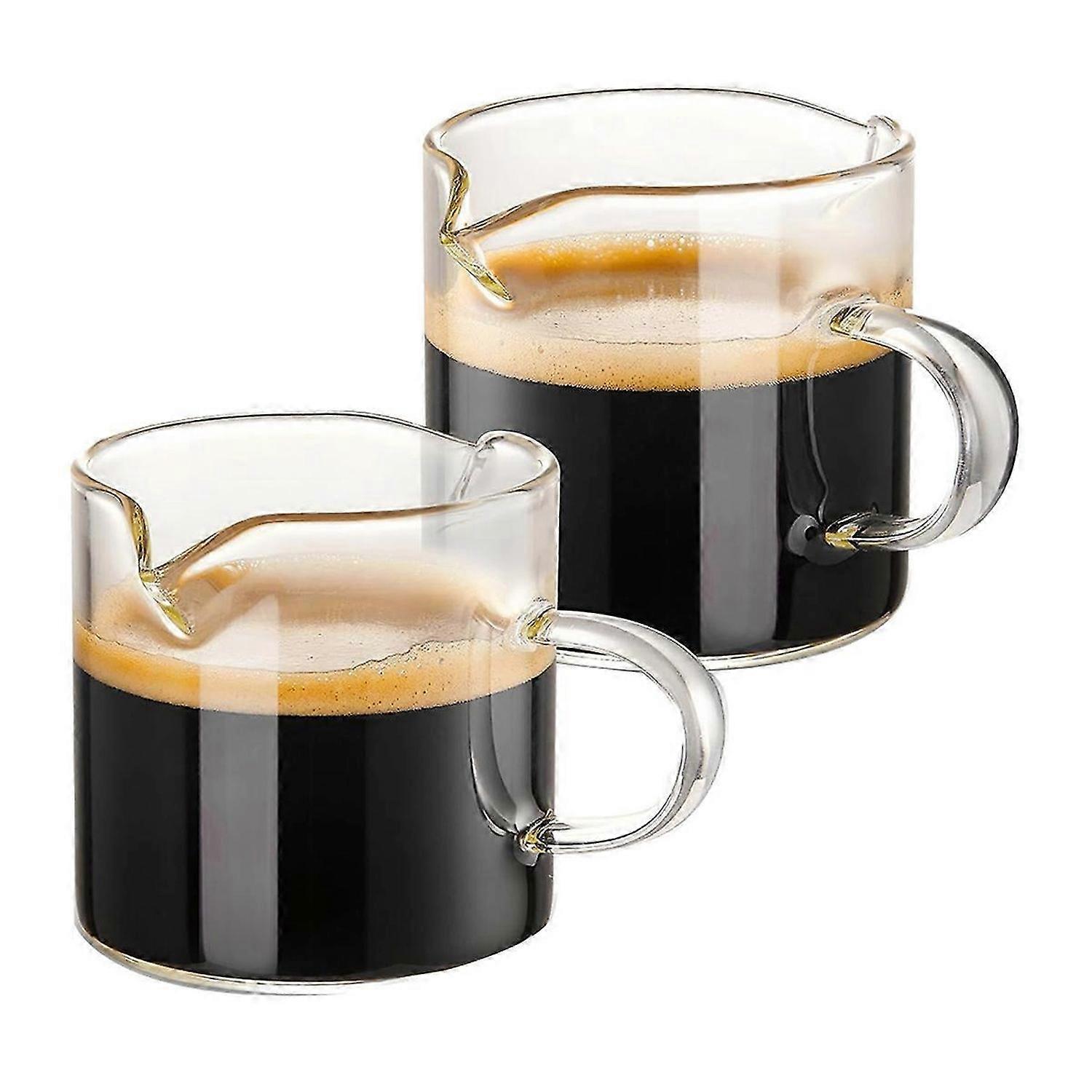 Espresso Cups Set of 2, 4 OZ Double Spouts Cups,Espresso Shot Glasses